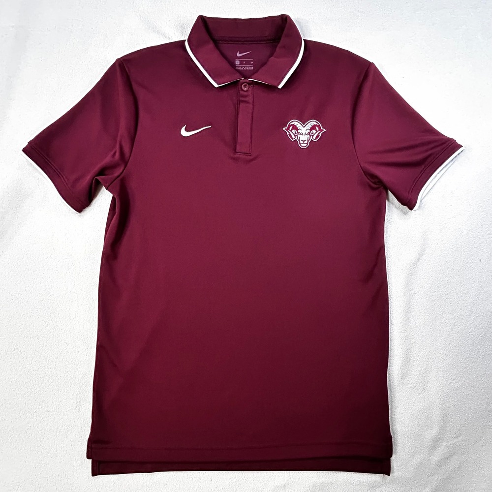 RIVERVIEW RAMS Nike Mens Small Maroon Polo Shirt Short Sleeve Embroidered Logo
